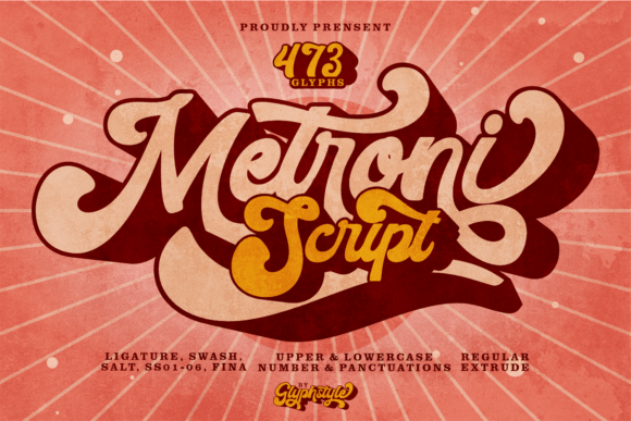 Metroni: A Retro Script Display Font for Timeless Designs